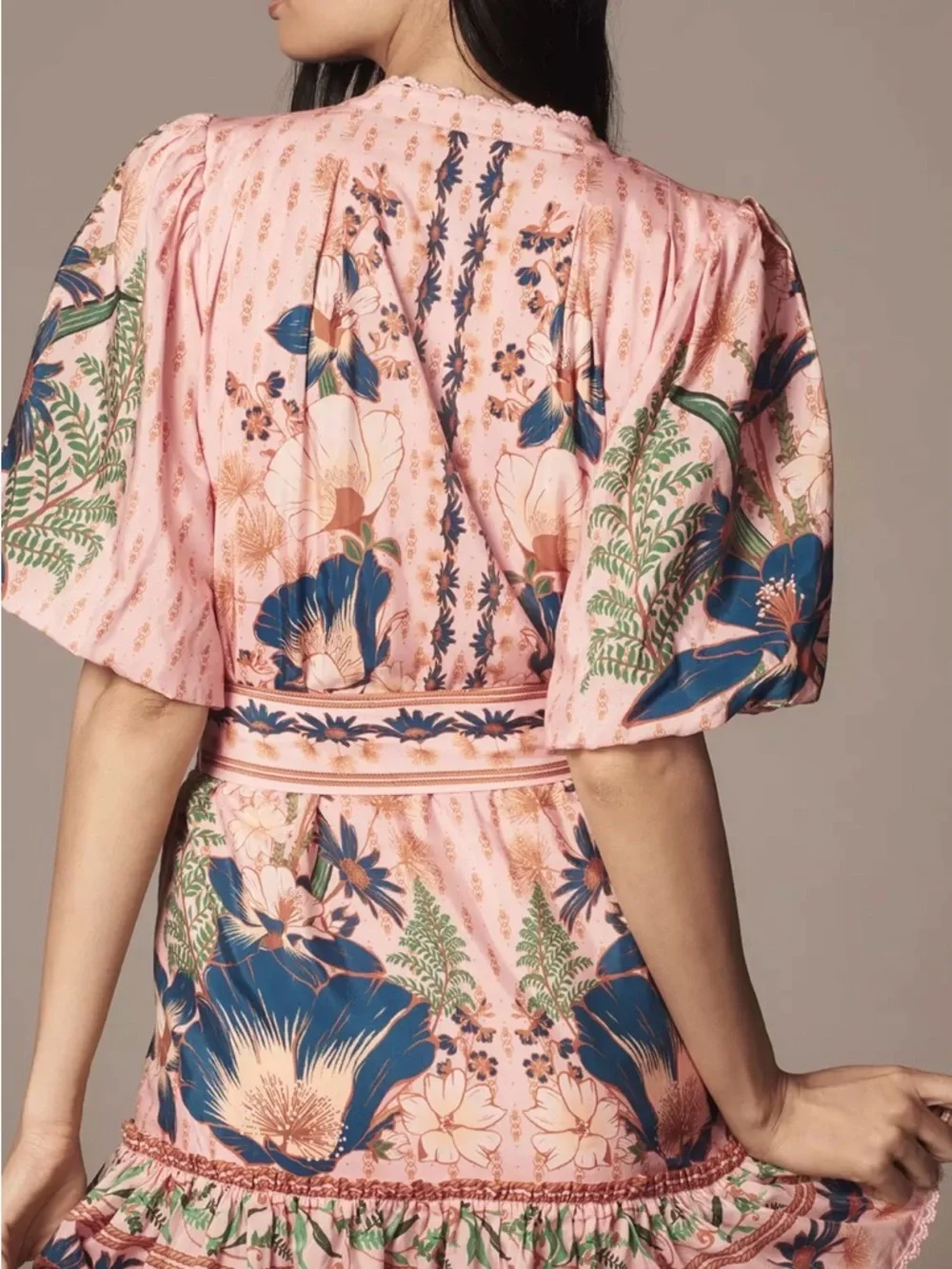 Farm Rio Dream Garden Puff-Sleeve Mini Dress - Picture 3 of 8